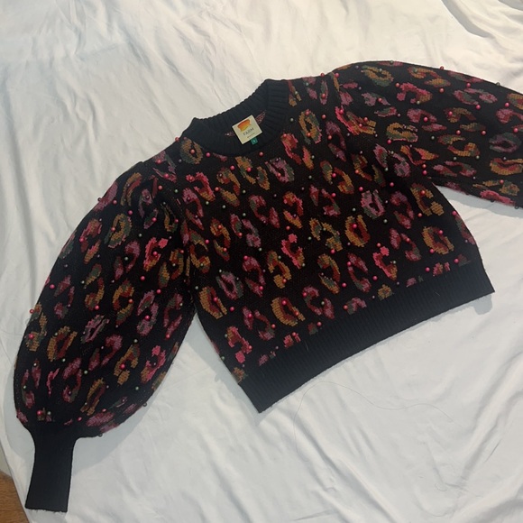 FARM RIO Beaded Leopard Pattern Beaded Sweater, size small - Picture 13 of 13